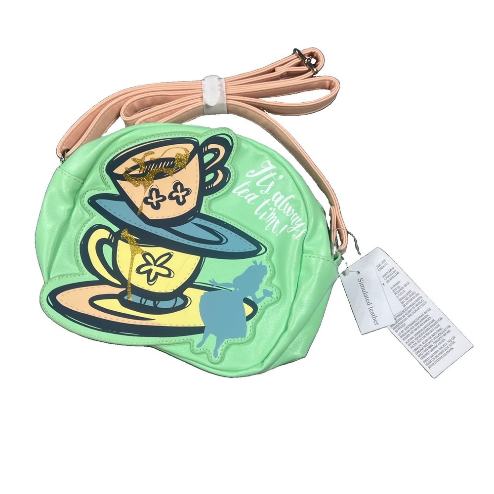 Disney Purse Alice Wonderland Faux Leather Crossbody Bag Fantasy Princess‎ READ